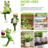 Cute Hanging Frog Garden Ornament – Relaxing Frogs Sculpture Outdoor Statue for Indoor Plant Pots or Garden Decoration,Outdoor Yard or Patio Decor.