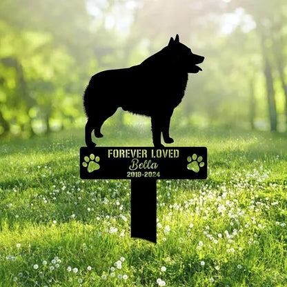 Custom Schipperke Dog Metal Memorial Garden Stake Personalized Pet Grave Marker Name Sign Remembrance Stake Decor Sympathy Dog Loss,Outdoor Statues for Yard Garden Lawn Patio Pathway Grave.