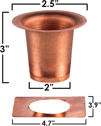 Copper Rain Chain w/Gutter Adapter – Decorative Chimes & Cups Replace Gutter Downspout & Divert Water Away from Home for Stunning Fountain Display – 6.5’ Long