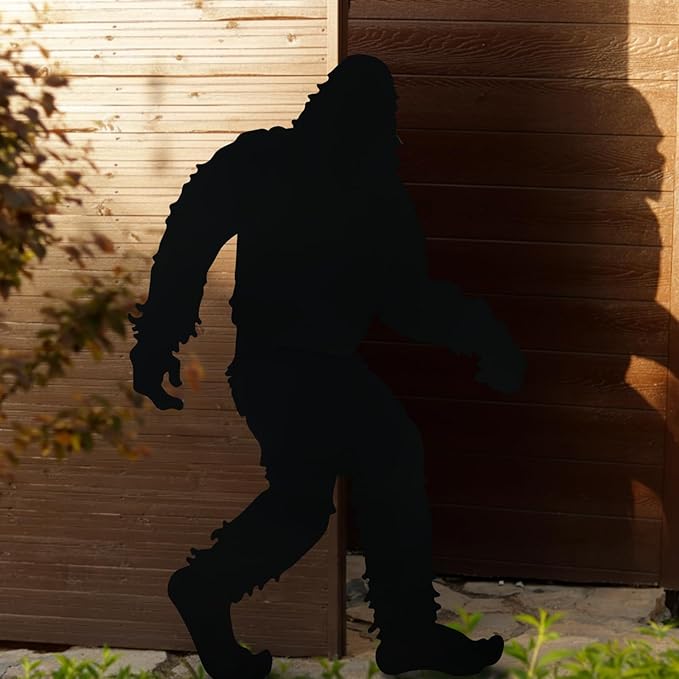 Zonon 7.5ft Large Bigfoot Iron Metal Outdoor Yard Decor Big Foot Sasquatch Gifts for Men Women Bigfoot Statue Silhouette for Yard Art Patio Lawn Forests Garden Farmhouse Decoration(Black,Classic)