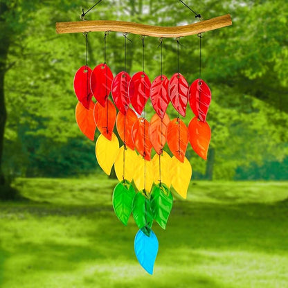 Glass Wind Chimes，Wind Chimes for Outside，Colorful Wind Chime 28" Garden Chimes for Home Patio, Housewarming Gifts for New House, Gift for Unisex