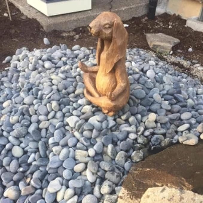 Garden Statues Garden Yoga Rabbit Meditating Rabbit Statue Bunny Meditation Sculpture Decoration with Look of Carved Outdoor Animal Yard Yard Ornaments Decor