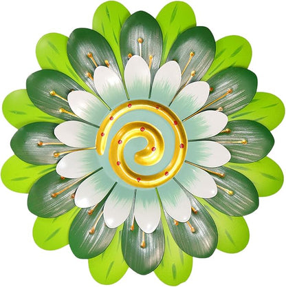 Metal Flowers Wall Decor Indoor Outdoor Metal Wall Art for Home Farmhouse Living Room Bedroom Bathroom Garden Decorations - Green