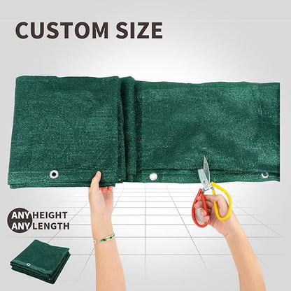 LOVE STORY Custom Size 3'x34' Dark Green Balcony Privacy Screen,UV Block Privacy Fence Screen,90% Shield for Outdoor Pool Garden Apartment Railing