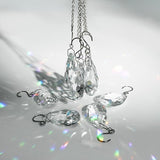 10pcs Crystal Sun Catcher, 38mm Hanging Clear Teardrops Chandelier Crystals Parts Prisms Pendants with Hook for Windows Lamps Christmas Ornaments Crystal Tree Decorations Home Decor (Clear)