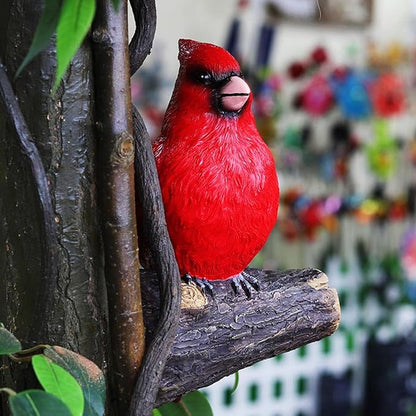 Tree Hugger Cardinal, Garden Statues Resin Large Red Bird Garden Peeker Decor Figurine Hanging Tree Face Sculpture Yard Ornaments