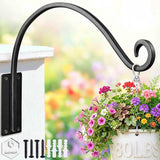 Qiang Ni Heavy-Duty Plant Hanger - 16 Inch 80lbs Metal Wall Mount Plant Bracket for Indoor Outdoor Hanging Bird Feeders, Flower Baskets, Lanterns