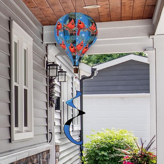 Cardinals Deluxe Hot Air Winter Balloon Windsock Wind Twister Wind Twister 54" x 12" Briarwood Lane