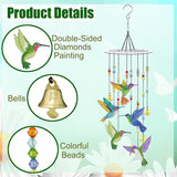 JeCuiK Hummingbird Diamond Painting Wind Chimes Double Side DIY Diamond Art Kits for Adults Diamond Painting Kits Wind Chimes 3D Diamond Art Suncatchers Hanging Ornament Crafts for Garden Decor