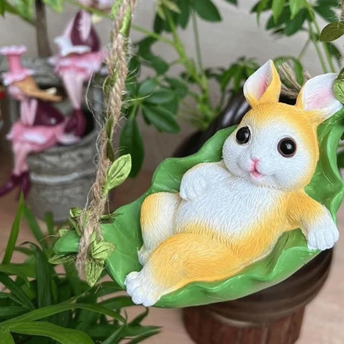 Garden Statues for Outside Yellow Rabbit Outdoor Garden Statue 15x8x9 cm Resin Yard Decor Unique Outside Statues for Yard and Garden Indoor and Outdoor Decoration Gardening Gifts