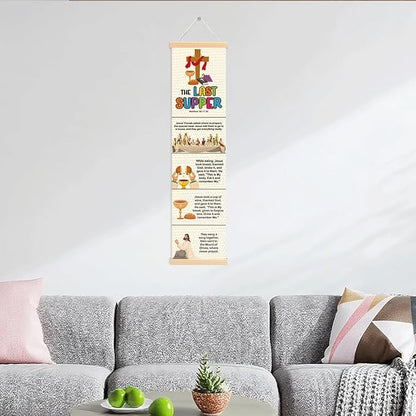 The Last Supper Banner, Church Banner, Christian Rustic Hanging Door Flag, Farmhouse Decorations Outdoor Indoor, Church Activity Decor, Bible Lesson, Scripture and Words Decorations