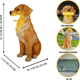 COWOS Solar Dog Statue with Glowing Bone, Golden Retriever Dog Statues for Outdoor Garden Decor, Weatherproof Dog Figurines and Pet Memorial Gift