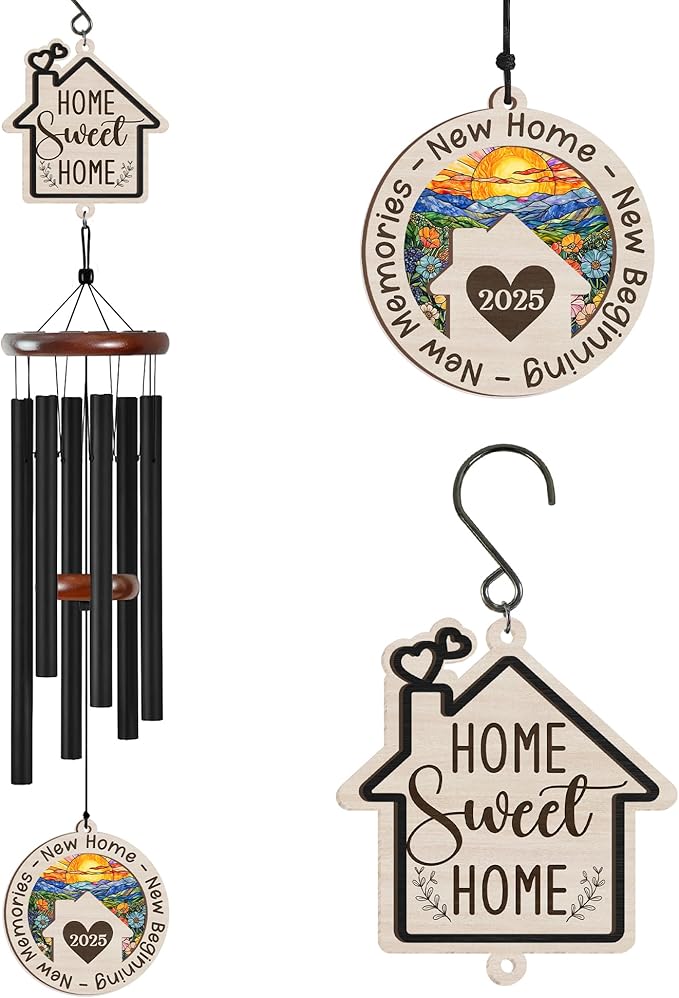 FLAGWIX House Warming Gifts New Home - Large Outdoor Wind Chimes for Outside 32 in - Windchimes Outdoors for Home Decor, Housewarming New Home Gift, New Home Gift Ideas, Wind Chime for Garden Decor