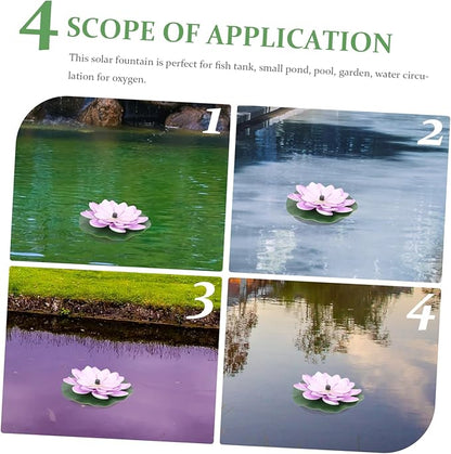 INOOMP Solar Powered Lotus Shaped Fountain for Garden Floating Water Lily Decoration Compact Outdoor Landscape Water Pool Feature Easy Installation No External Power Needed