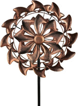 Wind Spinners Outdoor Garden Decor - W13xH63 Copper Metal Yard Art Wind Sculptures & Spinners, Vintage Kinetic Windmill for Yard Patio Lawn Decor, Retro Gardening Gifts for Women