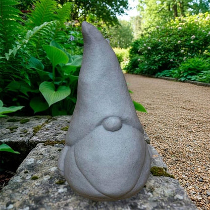 OLOMA Outdoor Garden Gnome Statue Heavy Concrete Stone Sculpture Decorative Weather Resistant Garden Decor Accent for Lawn Yard Patio Handcrafted Solid Stone Sculpture Resin Coated