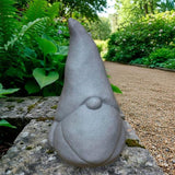 OLOMA Garden Gnome Statue Concrete Stone Outdoor Decor Minimalist Weather Resistant Sculpture for Yard Patio Landscape Handcrafted Statue with Protective Resin Coating