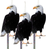 Owl to Keep Birds Away, 3 Pack Bird Scare Hawk Fake Owl, Reflective Hanging Bird Decoration, Bird Control Device to Keep Birds Pigeon Woodpecker Away from Patio Garden