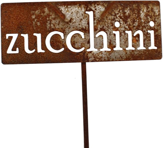 Classic Metal Garden Markers 19 Inches Tall (zucchini, Naturally Rusted)