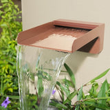 304 Stainless Steel Outdoor Garden Waterfall Spout, Water Fountain Spillway Made Exquisite Handcrafted for Landscape Decors, Patios, Pools, Courtyards, Water Walls (Brown Powder Coating)