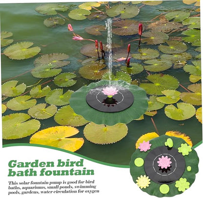 1set Lotus Solar Fountain Solar Bird Bath Outdoor Garden Decor Water Feature Floating Fountain