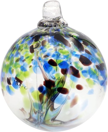 Dale Tiffany Hand Blown Glass, 3" Diameter Mystic, Tree of Life Collection, Witch Globe Hanging Garden Indoor/Outdoor Decorative Ornament Gazing Ball