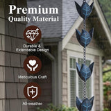 Rain Chain Decoration 8.5 FT., Rain Catcher Chain Gutter Downspout 102'' for House Eaves, Garden & Home, Leaf Shape Rain Chains