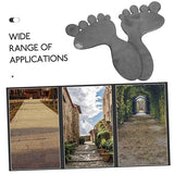 Mikikit 1 Pair Cast Iron Garden Footprint Stepping Stones Heavy Duty Outdoor Mats for Walkway Decor Low Maintenance Iron Garden Statues for Clean Pathways and Easy Access