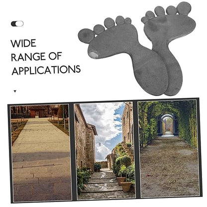 Mikikit 1 Pair Cast Iron Garden Footprint Stepping Stones Heavy Duty Outdoor Mats for Walkway Decor Low Maintenance Iron Garden Statues for Clean Pathways and Easy Access
