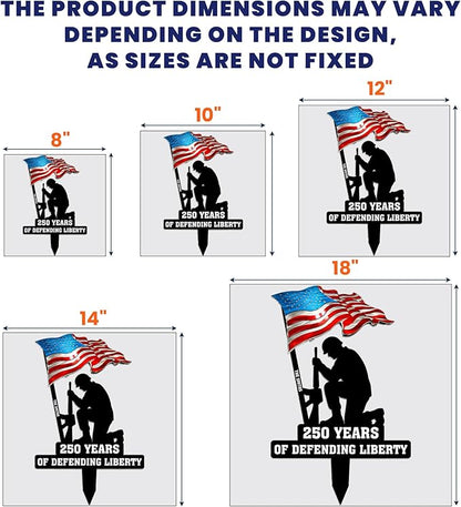 Macorner Personalized Metal Garden Stake, 250 Years of Defending Liberty