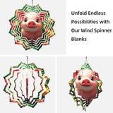 8 Inch Sublimation Wind Spinner, 3D Aluminum Metal Wind Spinner with Hook, Indoor Yard Garden Hanging Decoration, Weather Resistant Rotating Spiral Ornament