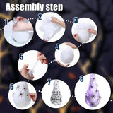 12 Pack Halloween Spider Hanging Egg Sacks Halloween Spider Sacks Decoration Large Props White Webs for Yard Haunted House Lawn Tree Outdoor Party Decor(Purple)