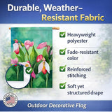 Caroline's Treasures Minnesota Pink and White Lady�s Slippers in Watercolor House Flag Large Porch Sleeve Pole Decorative Outside Yard Banner Artwork Wall Hanging, Polyester, House Size, Multicolor