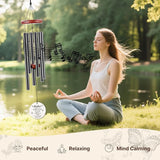 BeauGift Brother Memorial Gifts, 32" Ceramic Wind Chimes for Loss of Brother Sympathy Gifts, Bereavement Remembrance Memorial Gift for Loss of Brother