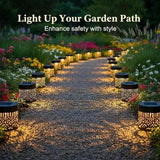 Decorative Solar Mandala Lights, Solar Wall Step Deck Light Outdoor Garden Decor, Mandala Theme Outdoor Fence Lights for Garden Post Patio Backyard Yard Decor