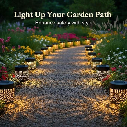 Decorative Solar Mandala Lights, Solar Wall Step Deck Light Outdoor Garden Decor, Mandala Theme Outdoor Fence Lights for Garden Post Patio Backyard Yard Decor
