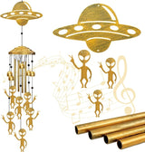 Alien Wind Chimes for Outside, Extraterrestrial UFO Windchimes Decor, Metal Saucerman Bell, UFOs & Aliens Wind Chime Yard Garden Decor Outdoor, Men/Women/Memorial/Housewarming/Birthday/Festival Gifts
