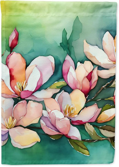 Caroline's Treasures Louisiana Magnolias in Watercolor Garden Flag Mailbox Flag Decorative Yard Flag Banner Outside Patio Artwork Yard Flower Beds, Garden Size, Multicolor