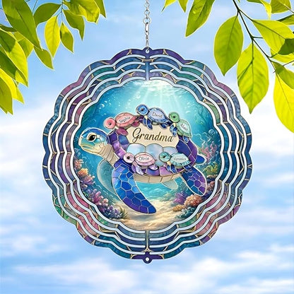 Personalized Mother's Day Wind Spinner for Mom Grandma, Mama Grandma Gifts Mothers Day Christmas, Floral Garden Decor Gift, Outdoor Yard Hanging Ornament 3