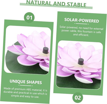 Totority Solar Floating Fountain Water Lily Pond Decor Solar-Powered Lotus Pad Fountain for Outdoor Garden Pool and Backyard Waterscape Eco-Friendly and Easy to Use 6.69X6.29X1.96In