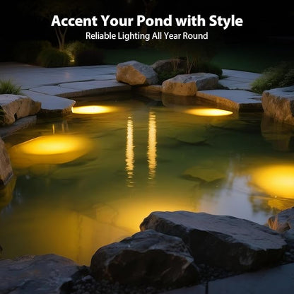 Brass Pond Light LED Underwater, 6W 12V Low Voltage Turtle Underwater Ponds Light 2700K with 26ft Cable, IP68 Waterproof Pond Lights for Outdoor Ponds Fountain Waterfall Water Feature, 1 Pack