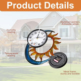 shumi Sun and Moon Outdoor Clock, Decorative Wall Clock for Patio Living Room,Silent Non-Ticking Outdoor Clock Thermometer Combo