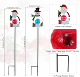 Christmas Solar Garden Lights, 27" H Snowman & Santa Claus Solar Stake Light, 2 Pack Outdoor Statues Figurine Lights for Xmas Holiday Lawn Patio Yard Decoration
