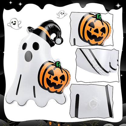 10 Packs 16 Inches Halloween Inflatable Pumpkin&Ghost Outdoor Decorations PVC Inflatable Hanging Pumpkin&Ghost Ornaments Blow Up Pumpkin&Ghost for Halloween Party Yard Garden Outdoor Decoration