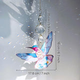 Blue Acrylic Hummingbird Flowers Garden Suncatcher Christmas Tree Window Hanging Home Decor Ornaments Crystal Prism Rainbow Maker Sun Catcher Appreciation Gifts for Mom Grandma Sister