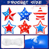 18 Pcs 4th of July Inflatable Outdoor Stars Decor 250th Anniversary Patriotic Memorial Day Outdoor Decorations Inflatable Star American Flag PVC Balloons Blow up for Hanging Home Garden Decor