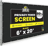 Boen - Backyard Privacy Screen Fence Covering 6 FT X 20 FT - Black - Instant Outdoor Fence Screen for Any Metal, Chain Link, Wood Panels OR Plastic Fencing - Shade & Block Wind Privacy WALL