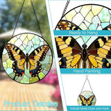 Butterfly Sun Catchers Indoor Window - 8 Inch Stained Glass Window Hanging - Stained Glass Suncatcher - Suncatchers for Windows Hanging - Decoration for Home Garden Mother's Day Birthday Gifts for Mom