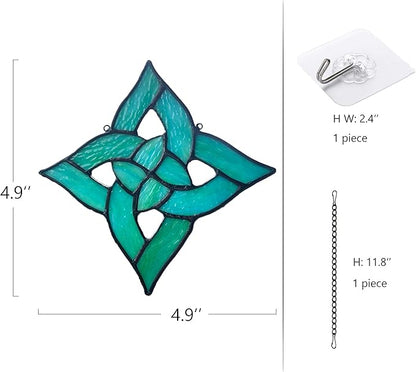 Celtic Trinity Knot Stained Glass Window Hanging Suncatcher Ornament,Irish Decoration Handmade Birthday Gifts for Women Parents Aunt Sister,St Patrick's Day Gifts for Mom Grandma