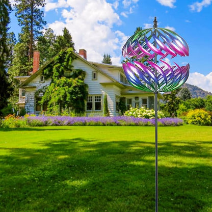 MUMTOP Wind Spinner 360 Degrees Double Steel Metal Wind Sculpture Ball Spinners for Decorating Your Patio, Lawn & Garden